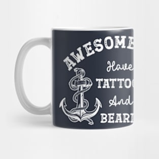 Awesome Dads Have Tattoos And Beards Mug